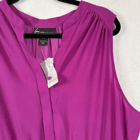 NWT Lane Bryant Sleeveless Dress Purple Floral Drawstring Waist Size 18 / 20 - Picture 2 of 12